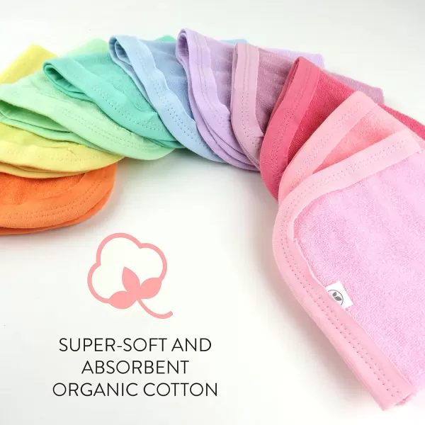 HonestBaby 10Pack Organic Cotton BabyTerry Wash Cloths Rainbow Pinks One SizeOne Size 10pack Rainbow Pinks