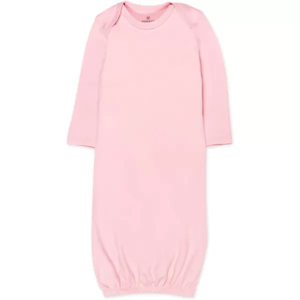 HonestBaby 2Pack Sleeper Gowns Layette Sets 100 Organic Cotton for Newborn Baby Boys Girls UnisexRose Blossom