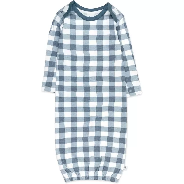 HonestBaby 2Pack Sleeper Gowns Layette for Infant Boys Girls Unisex Baby 100 Organic CottonPainted Buffalo Navy Blue