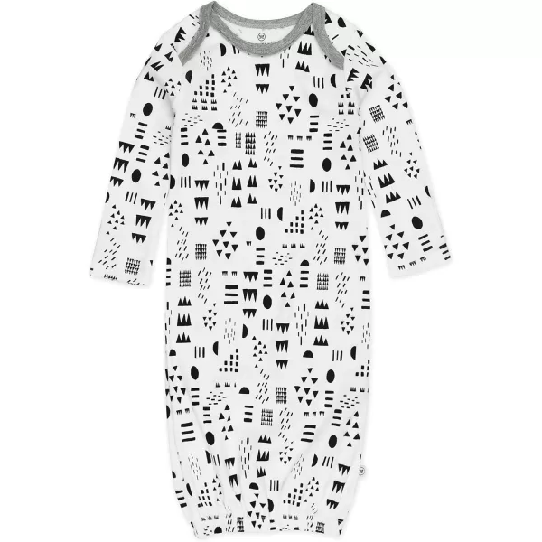 HonestBaby 2Pack Sleeper Gowns Layette for Infant Boys Girls Unisex Baby 100 Organic CottonPattern PlayHeather Gray