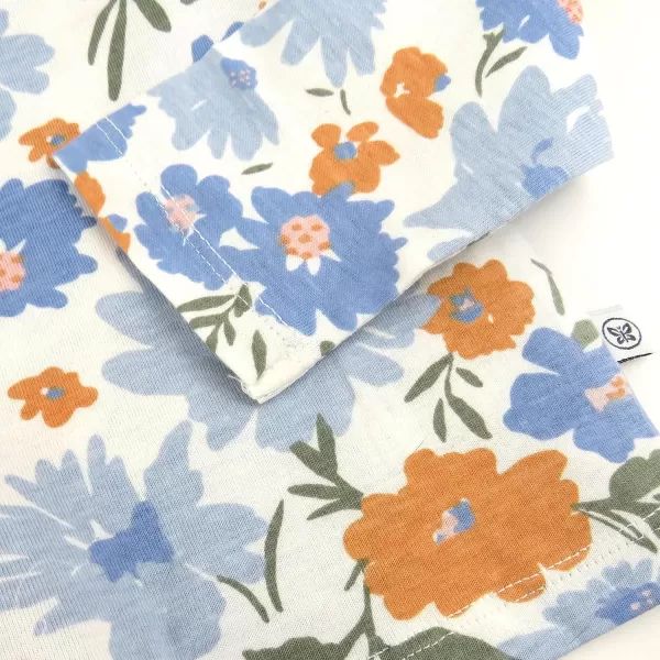 HonestBaby 3Pack Organic Cotton Flutter Long Sleeve Fashion TShirts LegacyHand Drawn Nature Stipe Blue