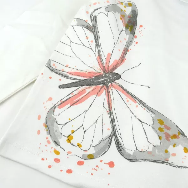 HonestBaby 3Pack Organic Cotton Flutter Long Sleeve Fashion TShirts LegacyHand Drawn Nature Stipe Blue