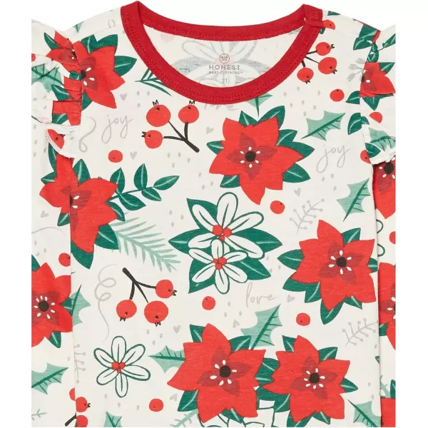 HonestBaby 3Pack Organic Cotton Flutter Long Sleeve Fashion TShirtsHoliday Floral