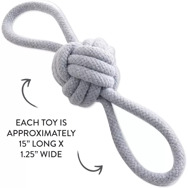 HonestBaby 3Pack Rope Pull Toys Durable Organic Cotton for Pets BlackGray One SizeBlackGray One Size