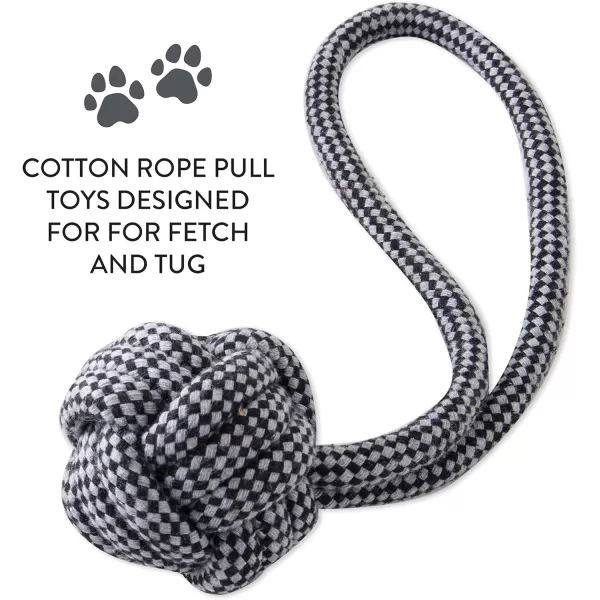 HonestBaby 3Pack Rope Pull Toys Durable Organic Cotton for Pets BlackGray One SizeBlackGray One Size