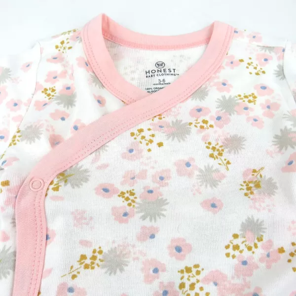 HonestBaby 3Piece Organic Cotton Kimono Top Footed Pant amp HeadbandBeanie Set LEGACYDandelion Pink