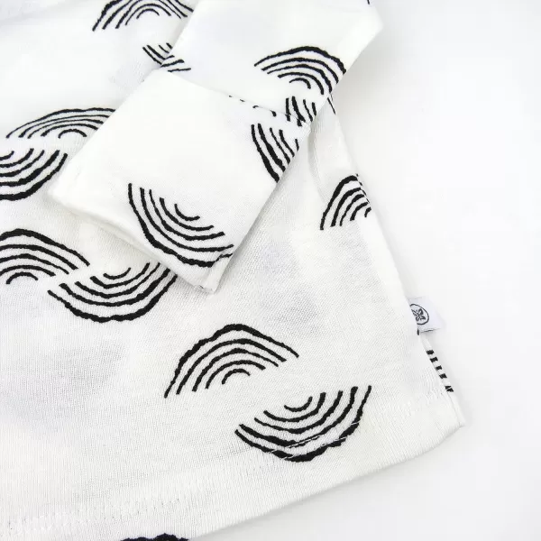 HonestBaby 3Piece Organic Cotton Kimono Top Footed Pant amp HeadbandBeanie Set LEGACYRainbow Geo White
