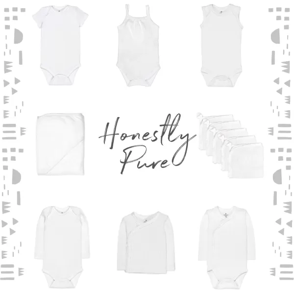 HonestBaby 5Pack Cami Tops Sleeveless TShirts 100 Organic Cotton for Infant and Toddler Baby GirlsBright White