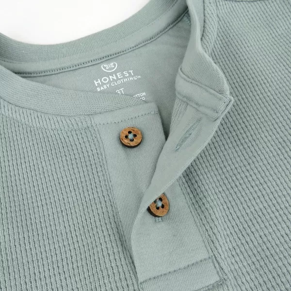 HonestBaby 5Pack Waffle Henley Long Sleeve Shirts 100 Organic Cotton for Infant Baby and Toddler Boys UnisexGood Natured