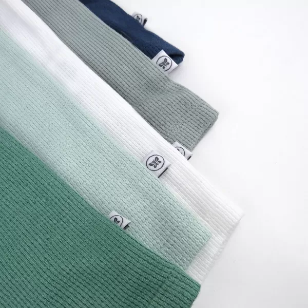 HonestBaby 5Pack Waffle Henley Long Sleeve Shirts 100 Organic Cotton for Infant Baby and Toddler Boys UnisexGood Natured