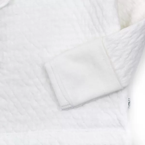 HonestBaby Baby SideSnap Matelasse Mini Quilted Cozy 100 Organic Cotton TopBright White