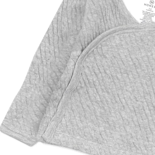 HonestBaby Baby SideSnap Matelasse Mini Quilted Cozy 100 Organic Cotton TopLight Gray Heather