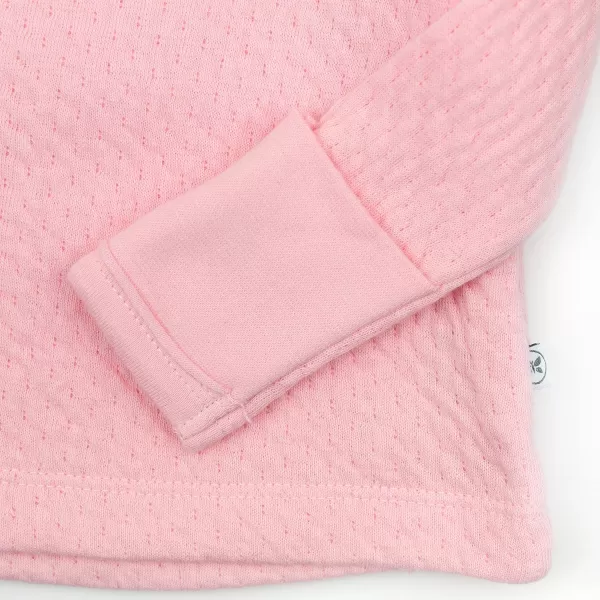 HonestBaby Baby SideSnap Matelasse Mini Quilted Cozy 100 Organic Cotton TopPink
