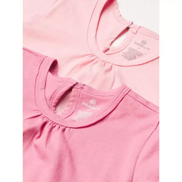 HonestBaby Baby and Toddler Short Sleeve 100 Organic Cotton TShirt Multipack Legacy5pack Pink Ombre