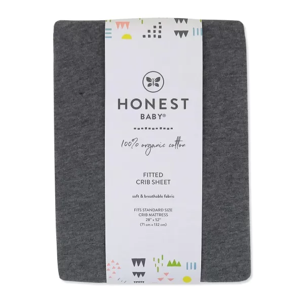 HonestBaby Boys Organic Cotton Fitted Crib Sheet Gray Charcoal One SizeGray Charcoal One Size
