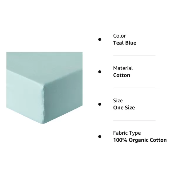 HonestBaby Boys Organic Cotton Fitted Crib Sheet Gray Charcoal One SizeTeal Blue One Size