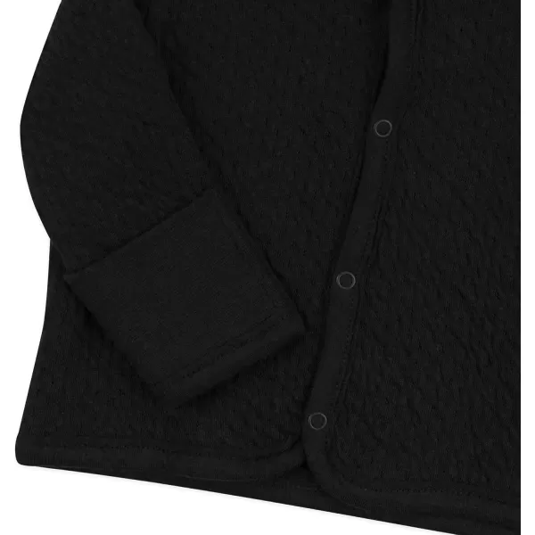 HonestBaby Front Hooded Jackets Sidesnap Top Hoodies in Cozy 100 Organic Cotton Infant Baby Boys Girls UnisexBlack