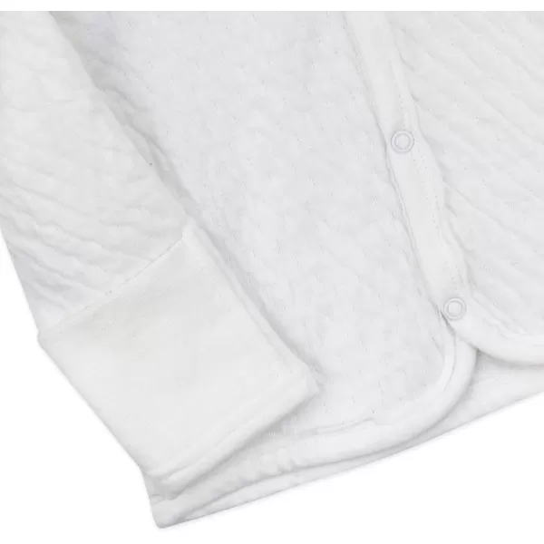 HonestBaby Front Hooded Jackets Sidesnap Top Hoodies in Cozy 100 Organic Cotton Infant Baby Boys Girls UnisexBright White