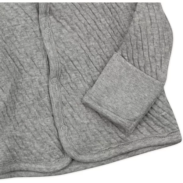 HonestBaby Front Hooded Jackets Sidesnap Top Hoodies in Cozy 100 Organic Cotton Infant Baby Boys Girls UnisexGray Heather