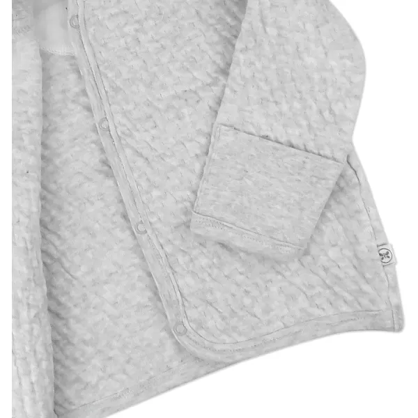 HonestBaby Front Hooded Jackets Sidesnap Top Hoodies in Cozy 100 Organic Cotton Infant Baby Boys Girls UnisexLight Gray Heather