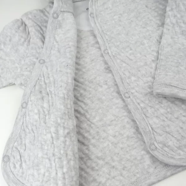 HonestBaby Front Hooded Jackets Sidesnap Top Hoodies in Cozy 100 Organic Cotton Infant Baby Boys Girls UnisexLight Gray Heather