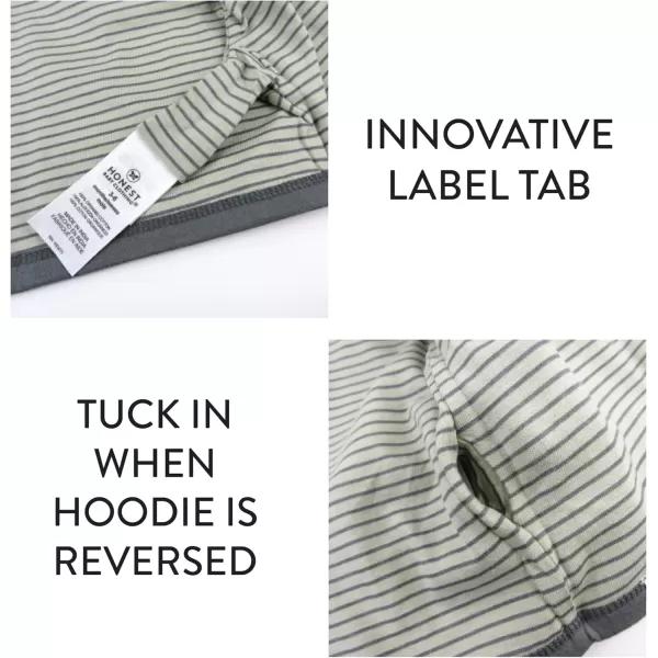 HonestBaby Front Hooded Jackets Sidesnap Top Hoodies in Cozy 100 Organic Cotton Infant Baby Boys Girls UnisexMini Stripe Khaki