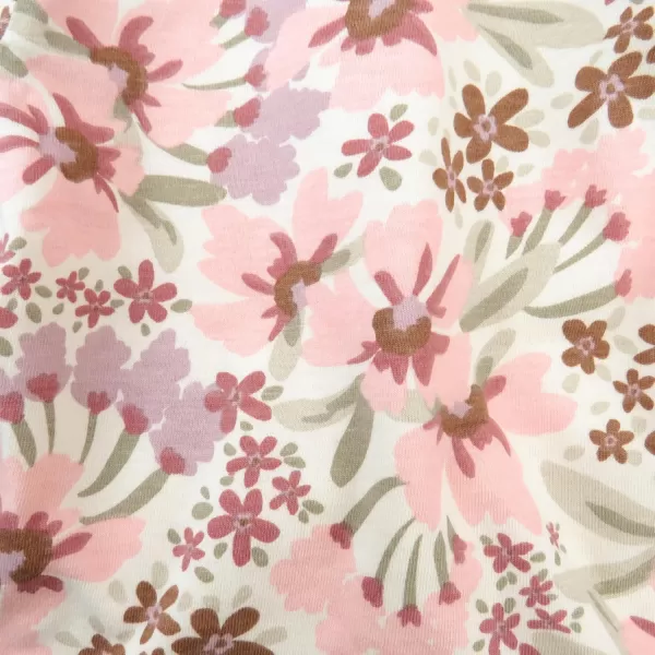 HonestBaby Front Hooded Jackets Sidesnap Top Hoodies in Cozy 100 Organic Cotton Infant Baby Boys Girls UnisexPainted Floral Pink