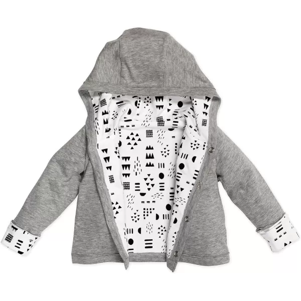 HonestBaby Front Hooded Jackets Sidesnap Top Hoodies in Cozy 100 Organic Cotton Infant Baby Boys Girls UnisexPattern Play