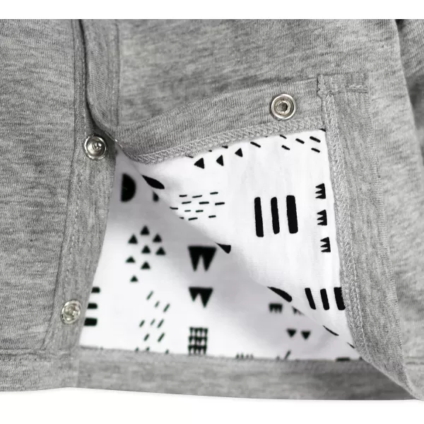 HonestBaby Front Hooded Jackets Sidesnap Top Hoodies in Cozy 100 Organic Cotton Infant Baby Boys Girls UnisexPattern Play