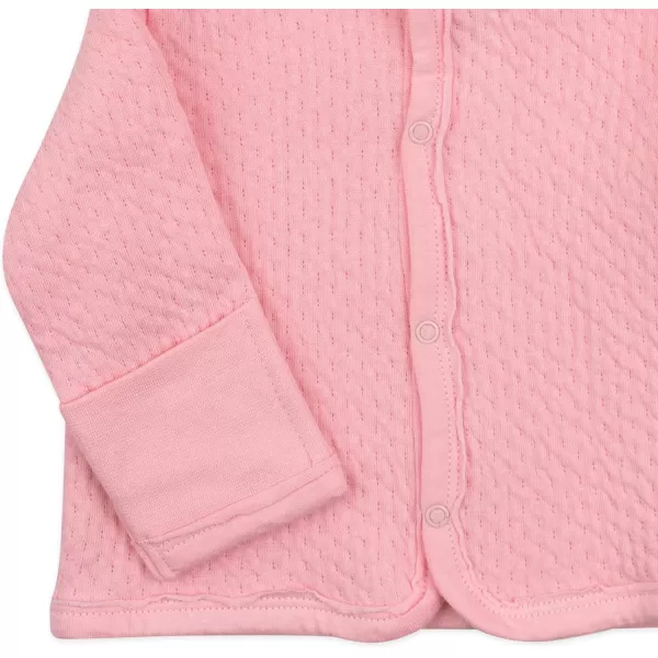 HonestBaby Front Hooded Jackets Sidesnap Top Hoodies in Cozy 100 Organic Cotton Infant Baby Boys Girls UnisexPink