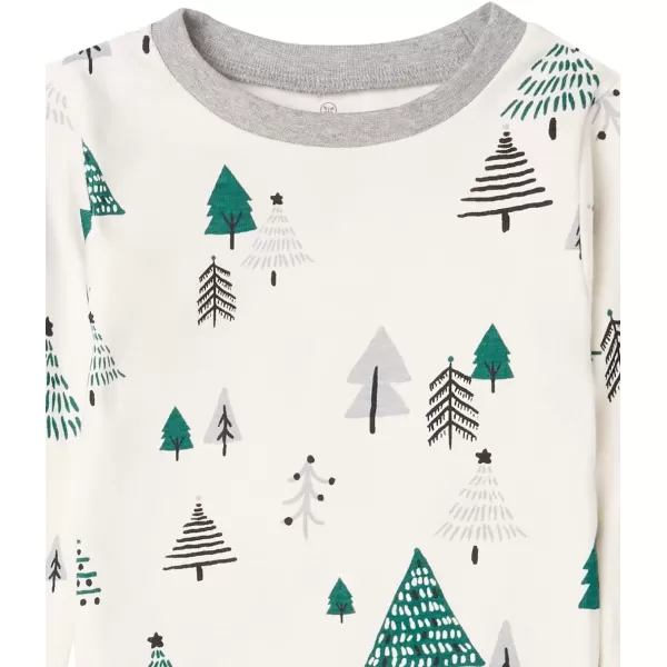 HonestBaby Multipack 2 4Piece Pajamas Sleepwear Holiday 100 Organic Cotton Infant Baby and Toddler Boys Girls UnisexEmerald Forest