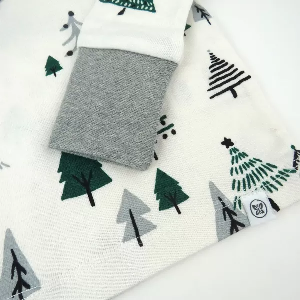 HonestBaby Multipack 2 4Piece Pajamas Sleepwear Holiday 100 Organic Cotton Infant Baby and Toddler Boys Girls UnisexEmerald Forest
