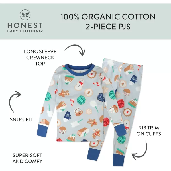 HonestBaby Multipack 2 4Piece Pajamas Sleepwear Holiday 100 Organic Cotton Infant Baby and Toddler Boys Girls UnisexEverything Nice