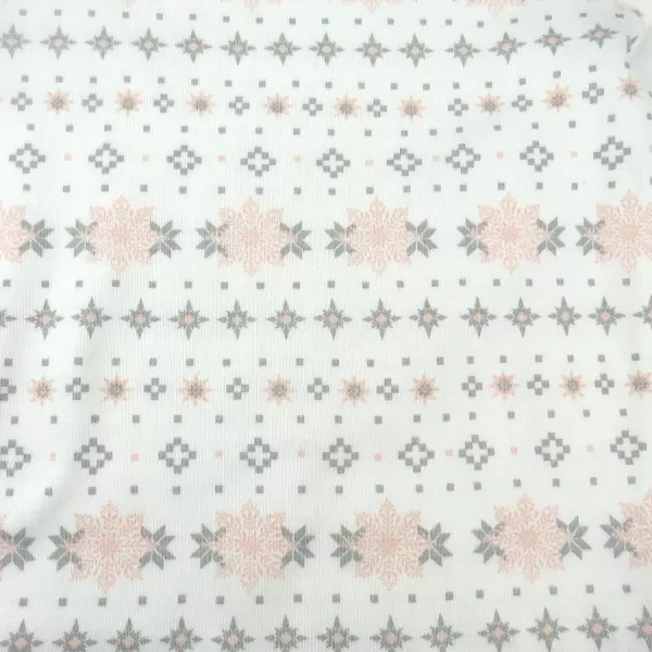 HonestBaby Multipack 2 4Piece Pajamas Sleepwear Holiday 100 Organic Cotton Infant Baby and Toddler Boys Girls UnisexFair Isle Ivory Pink