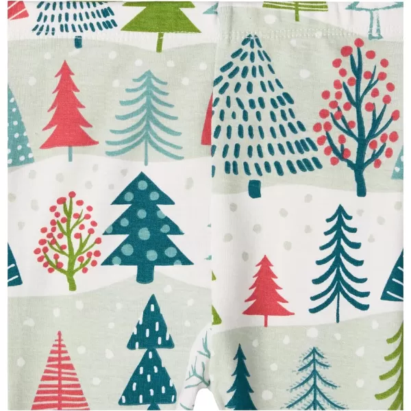 HonestBaby Multipack 2 4Piece Pajamas Sleepwear Holiday 100 Organic Cotton Infant Baby and Toddler Boys Girls UnisexFeelin Pine