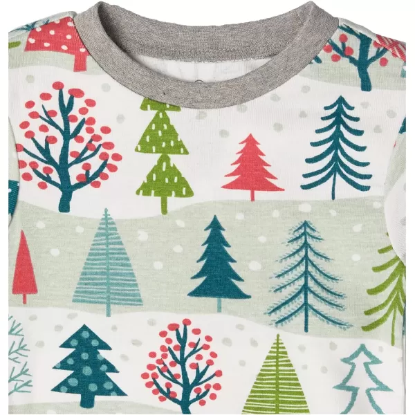 HonestBaby Multipack 2 4Piece Pajamas Sleepwear Holiday 100 Organic Cotton Infant Baby and Toddler Boys Girls UnisexFeelin Pine