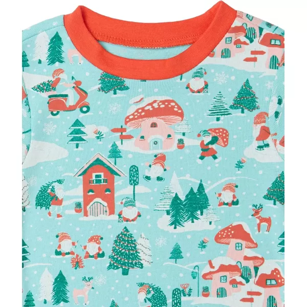 HonestBaby Multipack 2 4Piece Pajamas Sleepwear Holiday 100 Organic Cotton Infant Baby and Toddler Boys Girls UnisexGnome Holiday