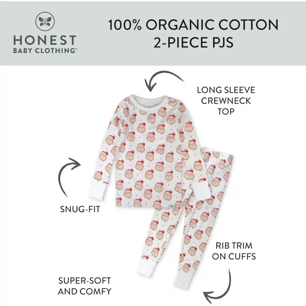 HonestBaby Multipack 2 4Piece Pajamas Sleepwear Holiday 100 Organic Cotton Infant Baby and Toddler Boys Girls UnisexHo Ho Ho