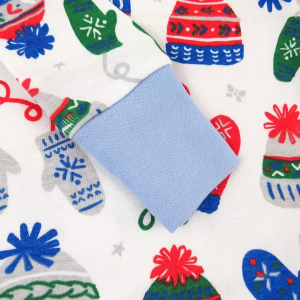 HonestBaby Multipack 2 4Piece Pajamas Sleepwear Holiday 100 Organic Cotton Infant Baby and Toddler Boys Girls UnisexNordic Knits Blue
