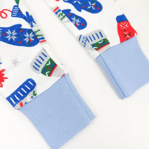 HonestBaby Multipack 2 4Piece Pajamas Sleepwear Holiday 100 Organic Cotton Infant Baby and Toddler Boys Girls UnisexNordic Knits Blue