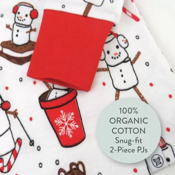 HonestBaby Multipack 2 4Piece Pajamas Sleepwear Holiday 100 Organic Cotton Infant Baby and Toddler Boys Girls UnisexOoie Gooie Holiday