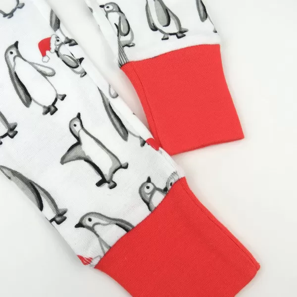 HonestBaby Multipack 2 4Piece Pajamas Sleepwear Holiday 100 Organic Cotton Infant Baby and Toddler Boys Girls UnisexPenguin Party