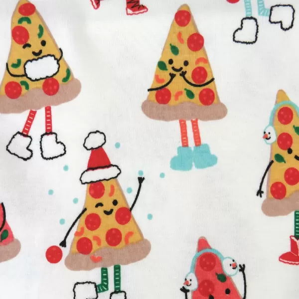HonestBaby Multipack 2 4Piece Pajamas Sleepwear Holiday 100 Organic Cotton Infant Baby and Toddler Boys Girls UnisexPizza Joy