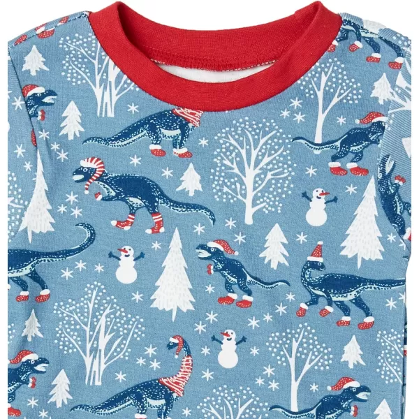 HonestBaby Multipack 2 4Piece Pajamas Sleepwear Holiday 100 Organic Cotton Infant Baby and Toddler Boys Girls UnisexRoarin Rex