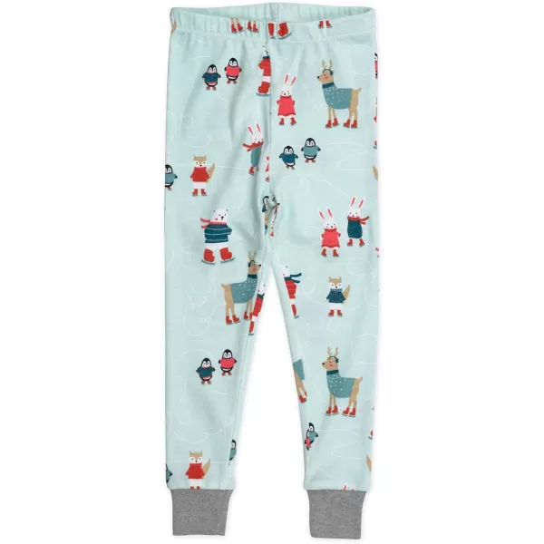 HonestBaby Multipack 2 4Piece Pajamas Sleepwear Holiday 100 Organic Cotton Infant Baby and Toddler Boys Girls UnisexSkating Buddies