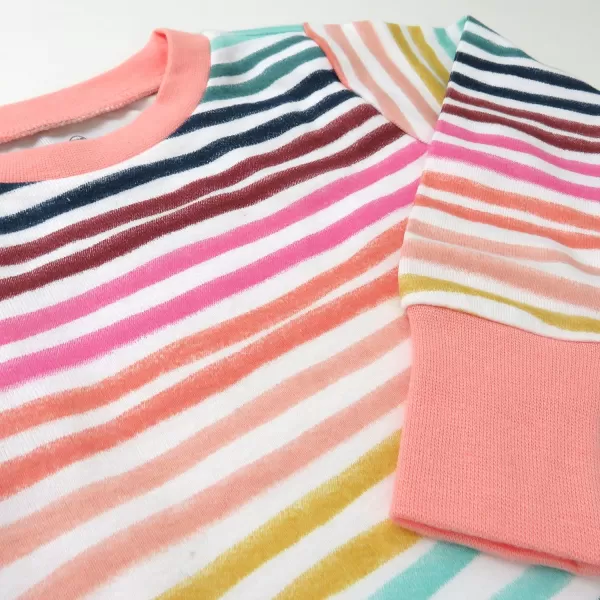 HonestBaby Multipack 2Piece Pajamas Sleepwear Pjs 100 Organic Cotton for Infant Baby Toddler Girls LegacyDreamy Stripe