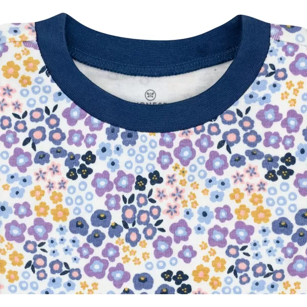 HonestBaby Multipack 2Piece Pajamas Sleepwear Pjs 100 Organic Cotton for Infant Baby Toddler Girls LegacyFall Floral Purple
