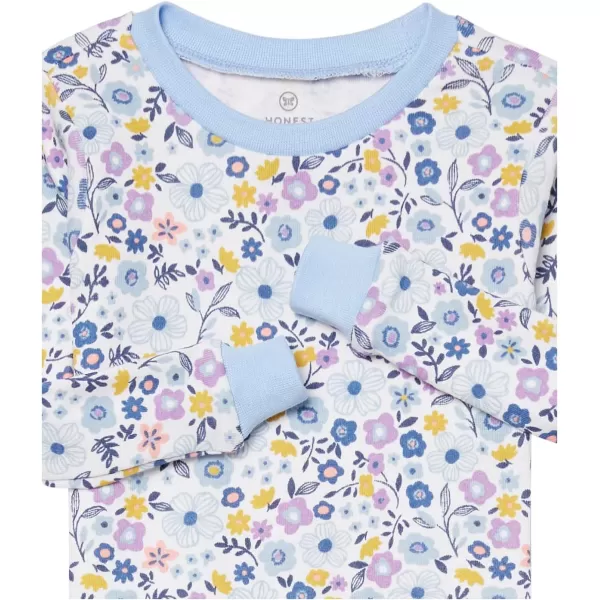 HonestBaby Multipack 2Piece Pajamas Sleepwear Pjs 100 Organic Cotton for Infant Baby Toddler Girls LegacyFall Floral Purple