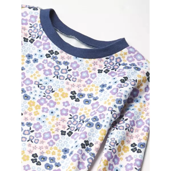 HonestBaby Multipack 2Piece Pajamas Sleepwear Pjs 100 Organic Cotton for Infant Baby Toddler Girls LegacyMeadow Floral Purple