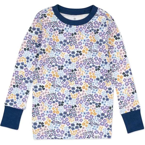 HonestBaby Multipack 2Piece Pajamas Sleepwear Pjs 100 Organic Cotton for Infant Baby Toddler Girls LegacyMeadow Floral Purple